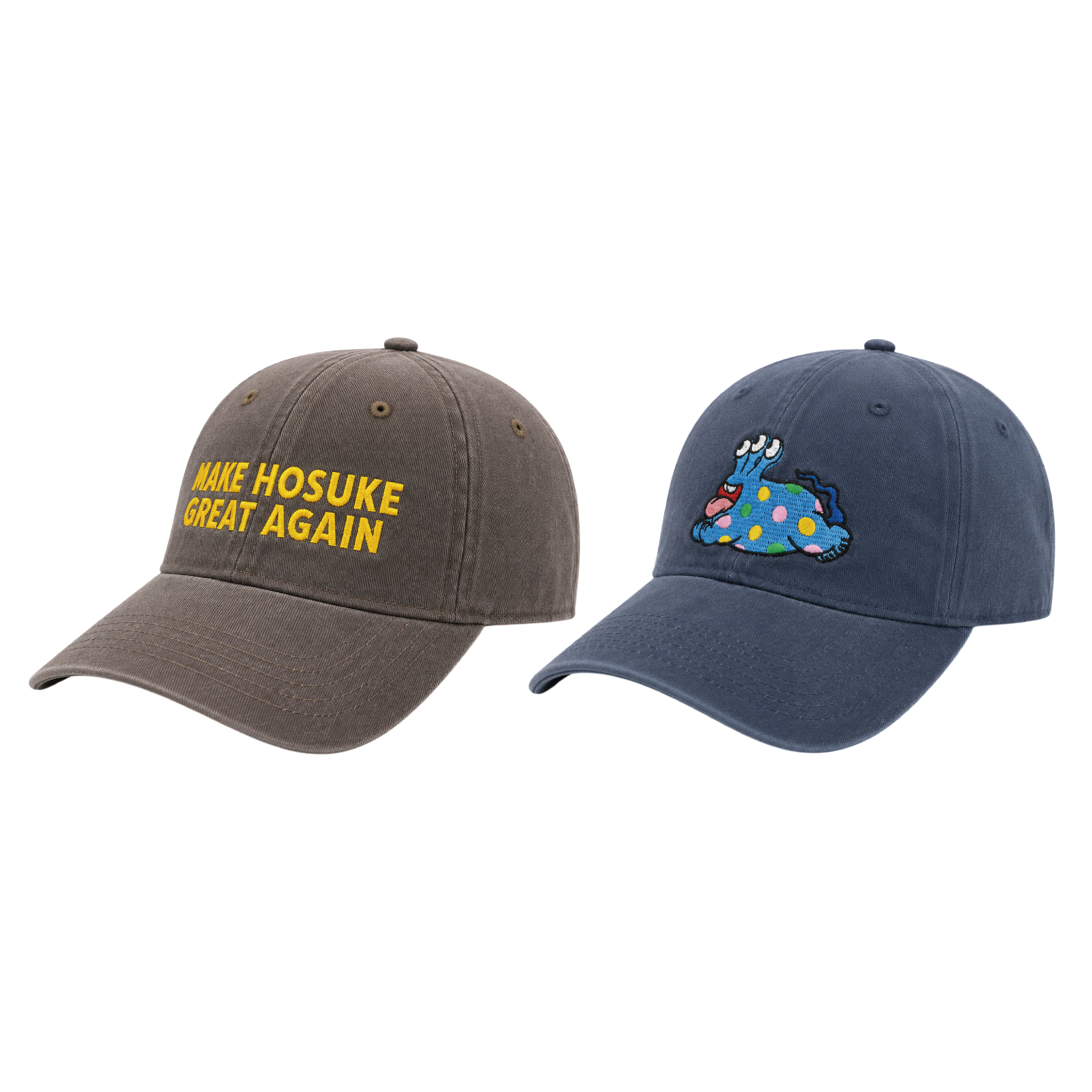 "MAKE HOSUKE GREAT AGAIN" Robin Tang Solo Exhibition - 帽子棕/藍 MHGA CAP - BROWN/BLUE