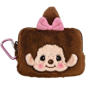 蒙奇奇 大臉拉鍊包 女孩款 - Moncchichi Face Plush Pass Case Card Holder - Monchhichi Chan