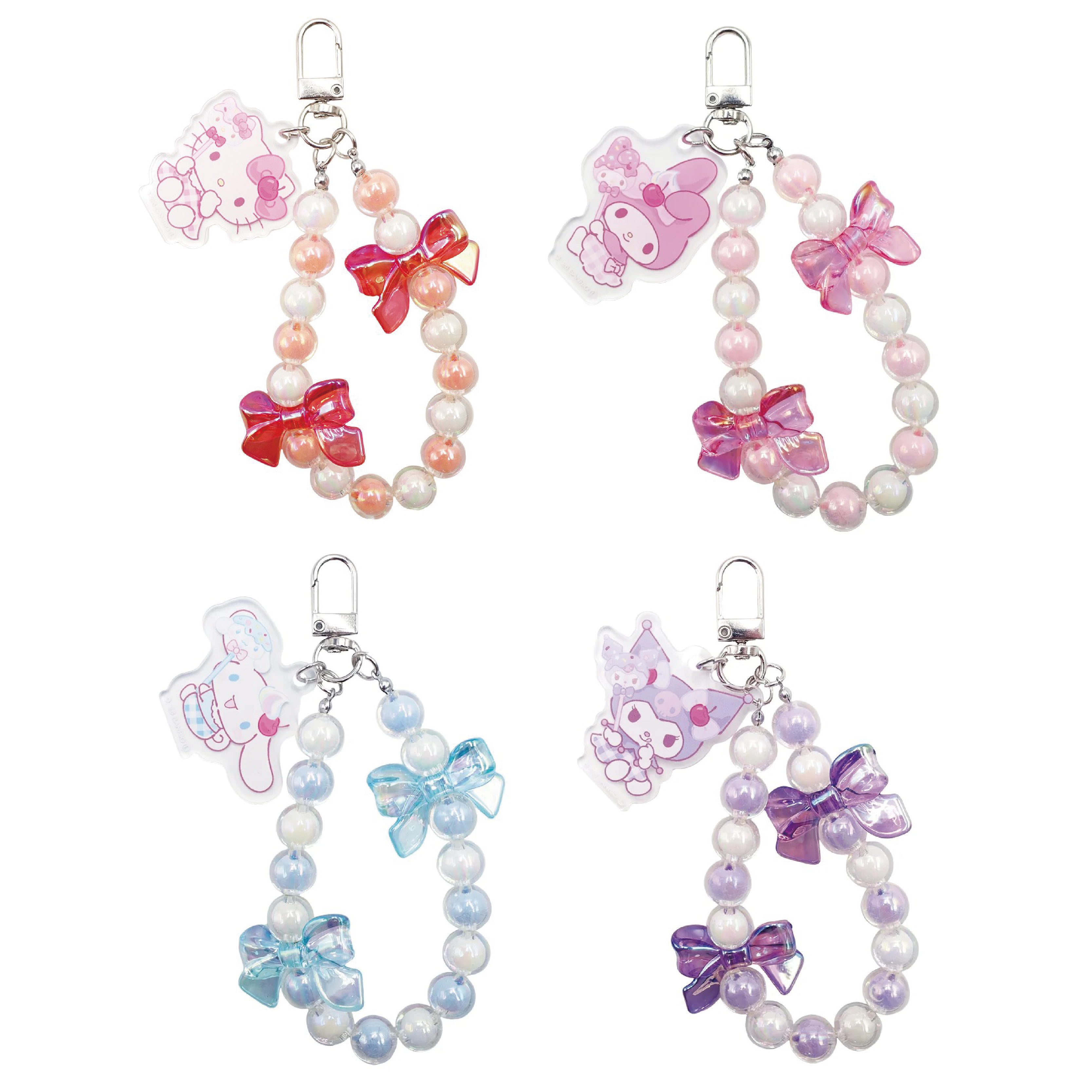三麗鷗 糖果串珠鑰匙圈 酷洛米/大耳狗/凱蒂貓/美樂蒂 - Sanrio Fancy snacks and Sweets - Candy Bead Keychain Kuromi/Cinnamoroll/Hello Kitty/My Melody