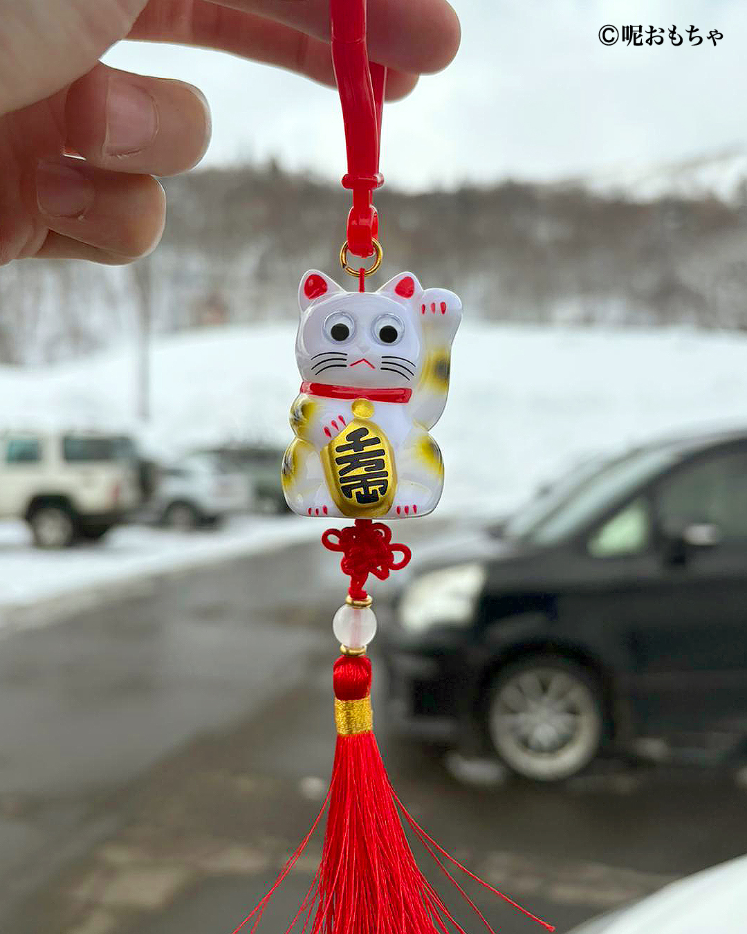 永遠的名作 白招財貓 鑰匙圈 - Leeeeee Toy - Luckycat keychain