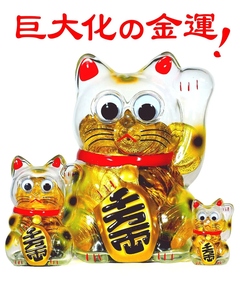 永遠的名作 透明招財貓 XXXL 金幣版本 - Leeeeee Toy Classic Mascot - Clear Lucky Cat XXXL Gold Coin Edition