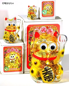 永遠的名作 透明招財貓 M 金幣版本 - Leeeeee Toy Classic Mascot - Clear Lucky Cat M Gold Coin Edition